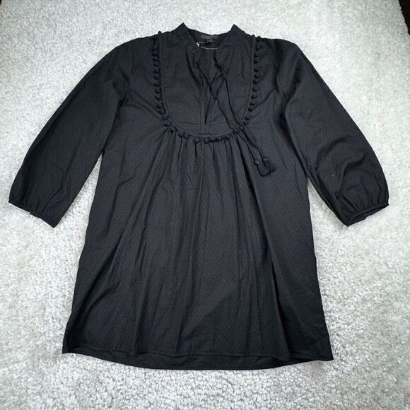 J. Crew Black Pom Pom Tunic Blouse NEW - Picture 1 of 7